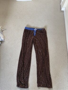 Hand Over ex-boyfriend Brown sequin Pants with Blue Waistband